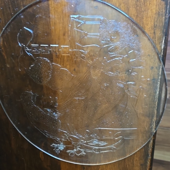 Vintage. Santa/Noel 13" Glass Serving Platter - Picture 4 of 6